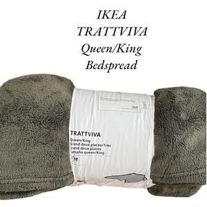 IKEA TRATTVIVA Queen/King Green Dark Gray-Green Bedspread 98"x104"
